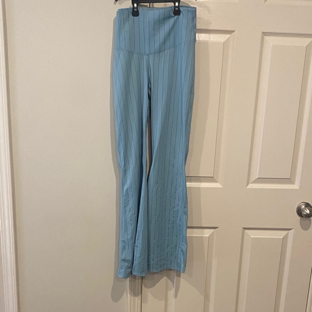 JoyLab Light Blue Pinstripe Flare Pants